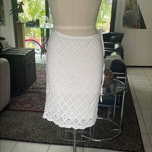Max Studio White Cut Out Pencil Skirt
